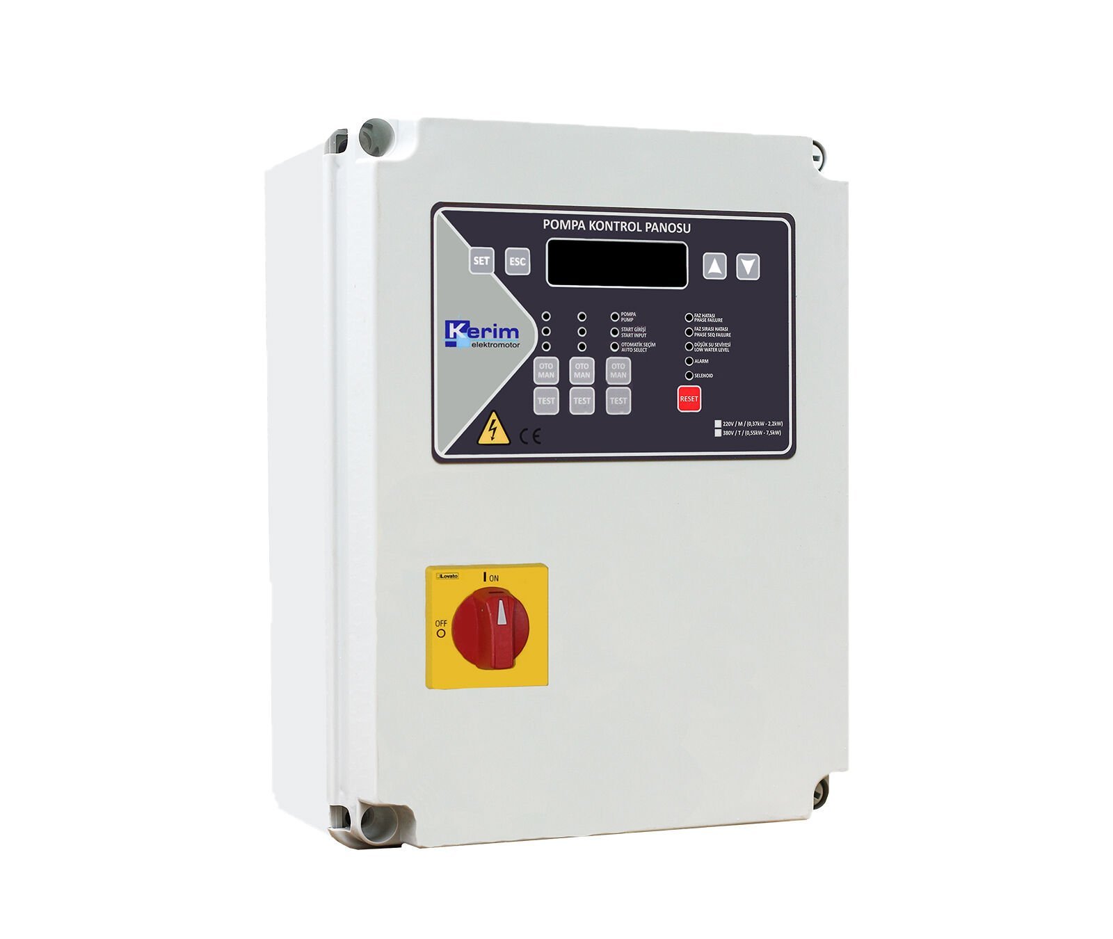 Kerim H-0375-V2 Üçlü Hidrofor ve Dalgıç Panosu 380V-7,5kw