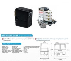 HİDROFOR ELEMENT 4-16 BAR MODEL BASIÇ ŞALTERİ